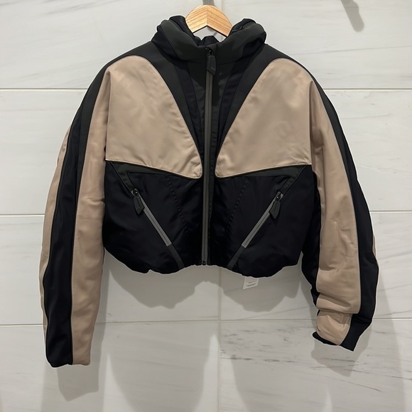 Mugler | NWT SOLD OUT Cropped Blouson Jacket in Beige and Black - US 4/FR 36 - Picture 3 of 15